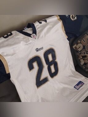 Marshall Faulk Throwback St Louis Rams Reebok NFL Authentic Football Jersey XL